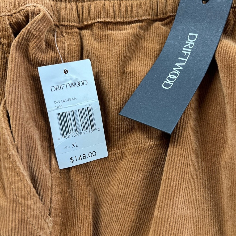 DRIFTWOOD camel / brown Corduroy Jogger Pants with beautiful embroidery on sides - Picture 9 of 13